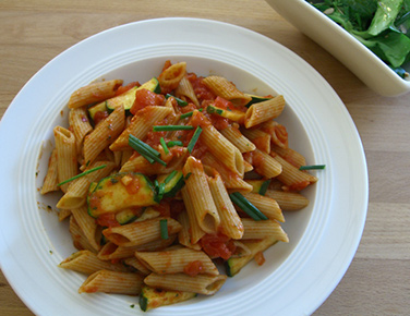 Rezept Zucchini mit Tomatenpasta
