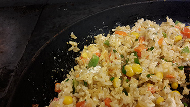 Rezept Reis mit Gemüse und Frischkäse