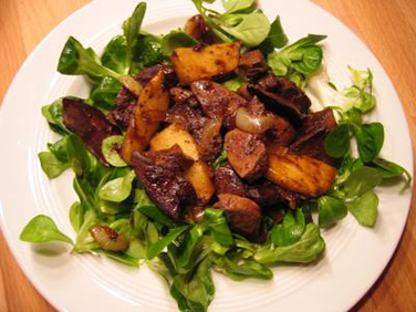 Rezept Feldsalat mit Putenleber
