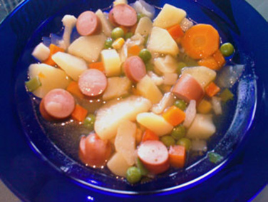 Rezept Kartoffel-Gemüse Suppe mit Wiener