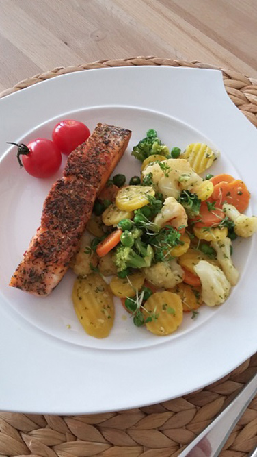 Rezept Lachs mit Gemüsepfanne für Anfänger