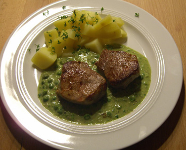 Rezept Schweinemedaillons mit Erbsensoße