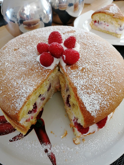 Rezept Sponge Cake mit Himbeeren