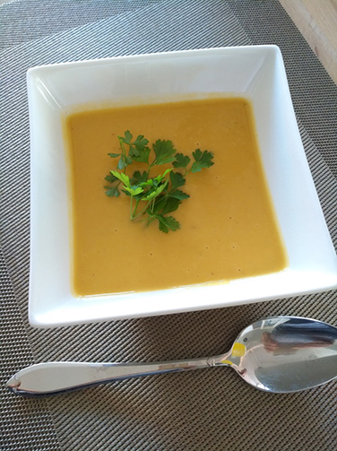 Rezept Süßkartoffel-Lauch-Kokos Suppe